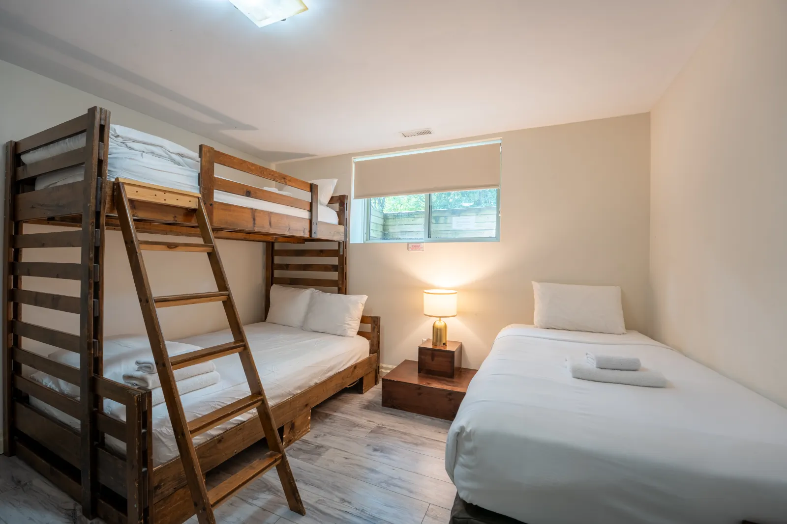 The Prima gallery: wooden bunk beside the window