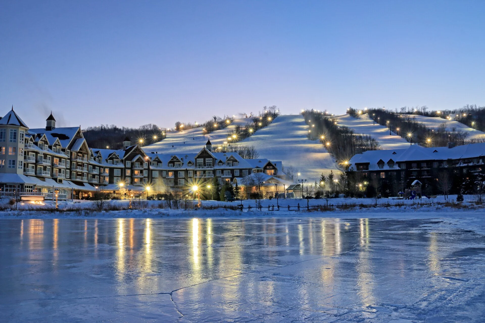 Blue Mountain ski resort at night