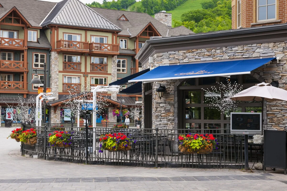 Restaurant patio in Blue Mountain Village